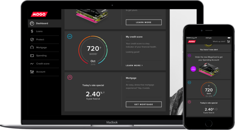 Screenshot of the MogoAccount dashboard